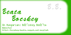 beata bocskey business card